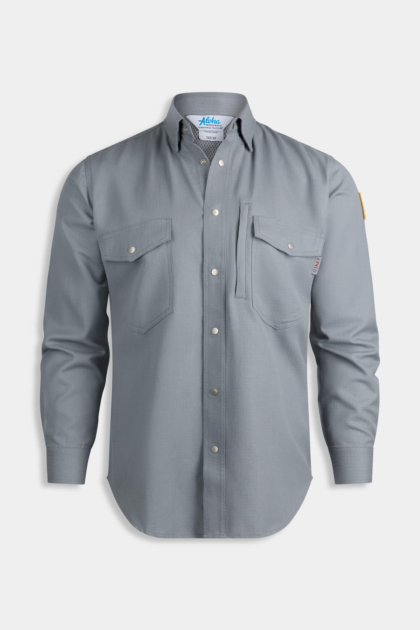 Aloha FR Vented Back Snap Shirt Light Gray