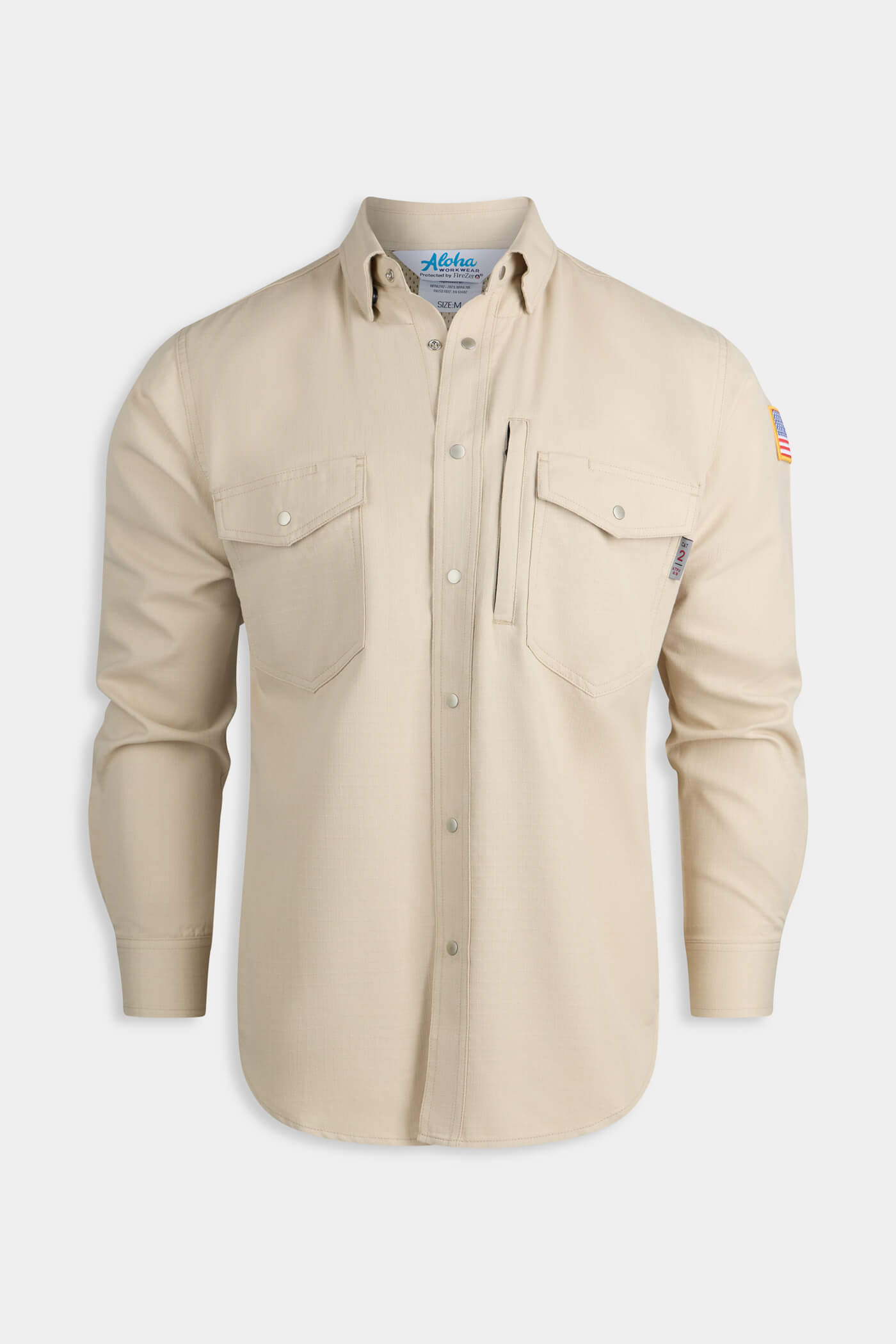 Aloha FR Vented Back Snap Shirt Sand