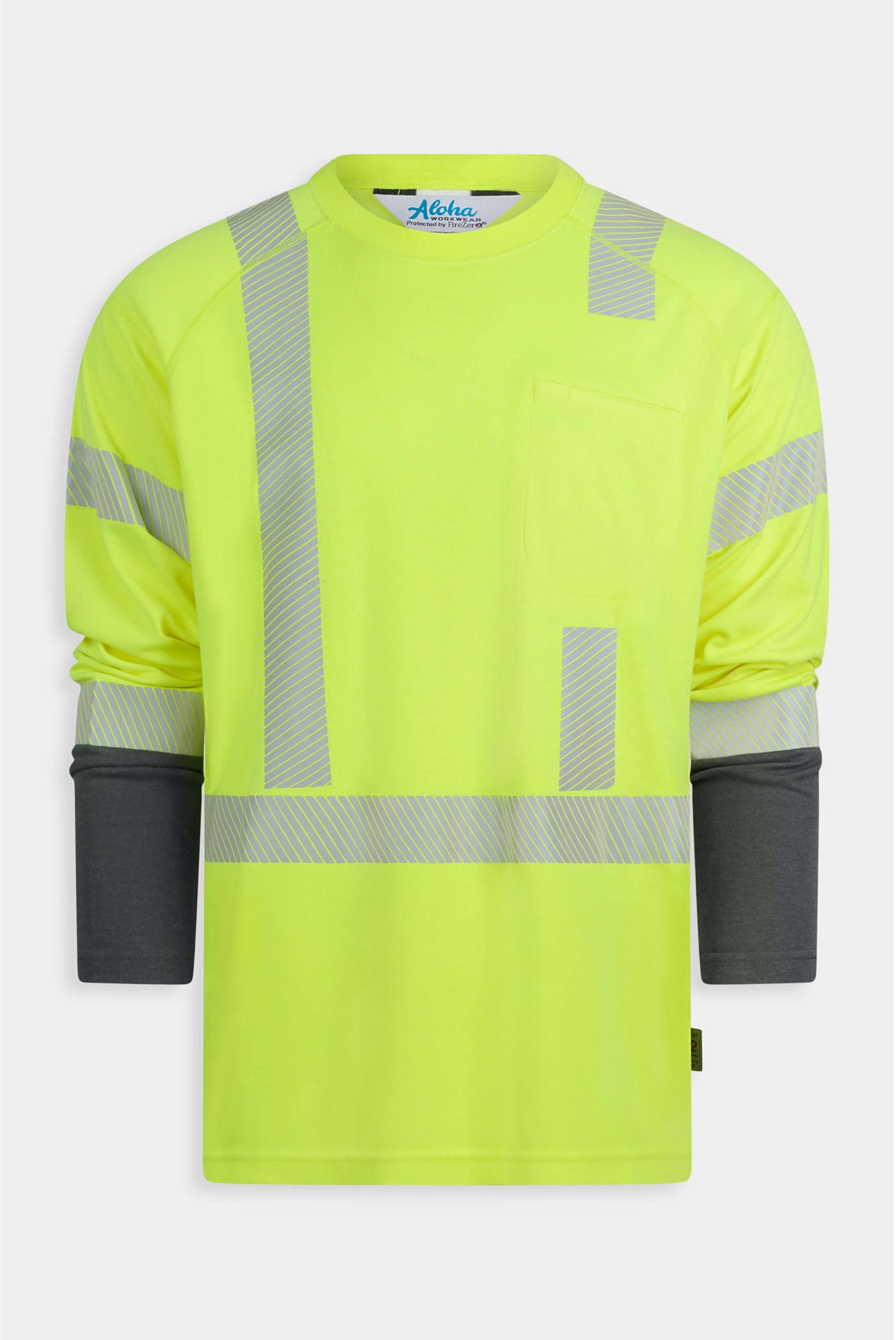 Aloha FR Reflective 2T Crew Neck Long Sleeve T-shirt hi-vis
