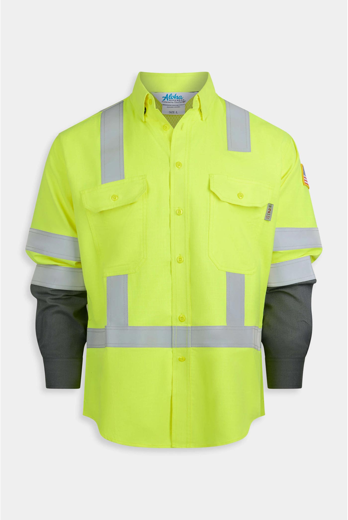 Aloha FR Reflective Short Vented 2T Button Down Shirt