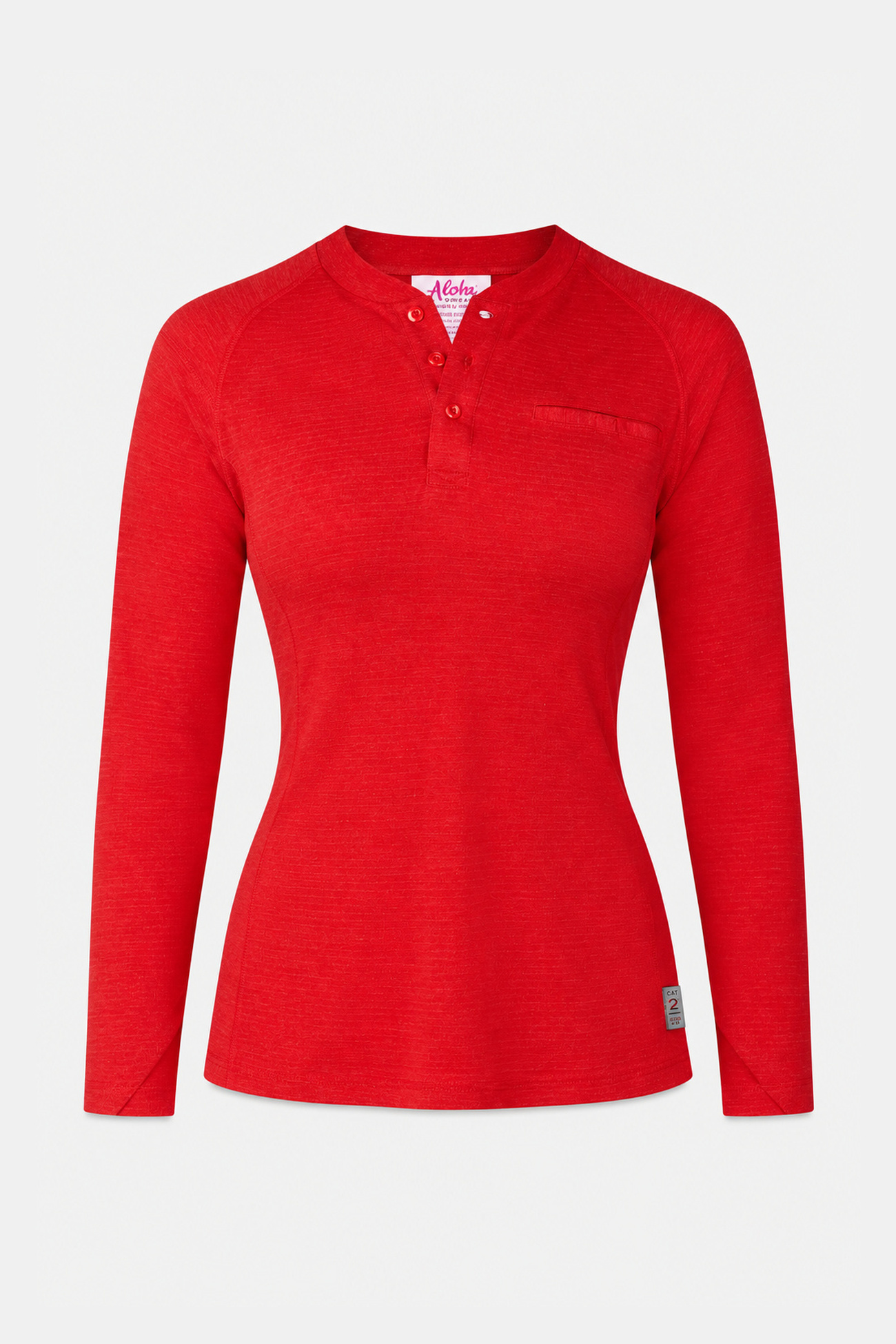 Aloha Inherent Raglan Henley Red