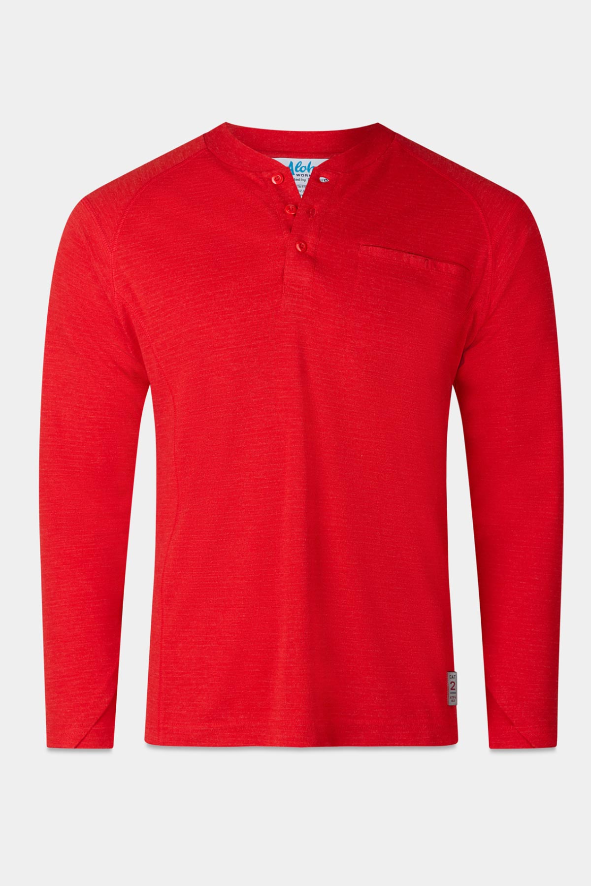 Aloha Inherent Raglan Henley Red